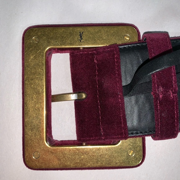 vintage SAINT LAURENT velvet over calfskin BELT main image 7